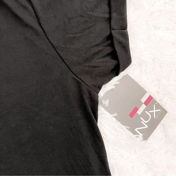 Nux Black Active Short Sleeve Cutout Back Athletic Exercise T-shirt SZ M BNWT - Picture 4 of 9